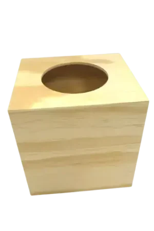 Boîte à mouchoirs carrée en bois à customiser 14 x 14 x 12,5 cm Solde