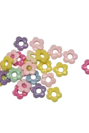 Perles Acryliques Fleurs Pastel – 40 g (1,9 x 0,4 cm) Nouvel Arrivage
