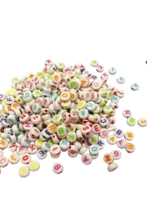 Perles lettres rondes acrylique 7 mm – 373 pièces 8 couleurs assorties Retour Gratuit