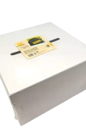 Urne carrée en carton blanc 24,5 x 24,5 x 15 cm à décorer Réduction