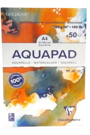 Bloc papier aquarelle 300 g/m² grain moyen fin 50 feuilles - CLAIREFONTAINE Offre Exclusive