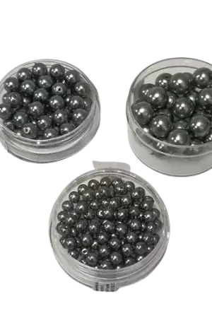 Authentique Perles en verre Renaissance Rayher argent – 4 mm, 6 mm, 8 mm