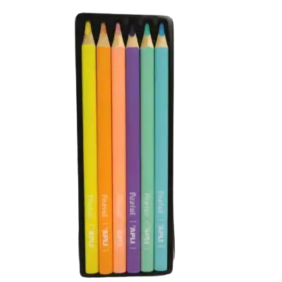 Marque Crayons de Couleurs APLI x6 – Pastels, Fluos ou Métallisés