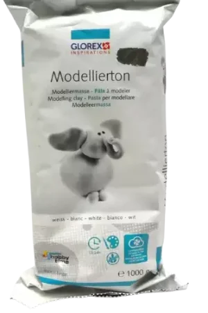 Réduction Pâte à modeler blanche auto-durcissante – 1 kg – Glorex pour DIY et loisirs créatifs