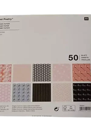 Solde 50 Feuilles Papier Origami Rico Design « Sakura Sakura » – Fleurs de Cerisier
