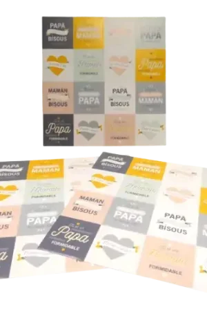 3 planches de stickers maman papa Artemio Nouveauté