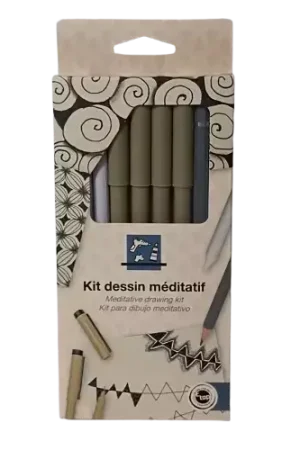 Retour Gratuit Kit dessin méditatif – 4 feutres + accessoires