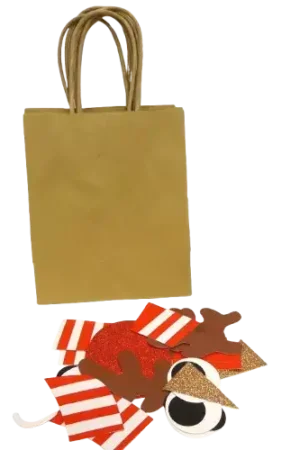 Authentique Kit 4 sacs cadeaux kraft à décorer – Bonhomme de neige & renne