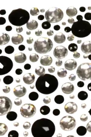 Strass Adhésifs Noir et Cristal x109 – Décoration DIY Prix Choc