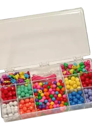 Maxi Boîte Perles Rondes Acrylique 200g – Fil Élastique Authentique