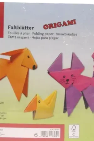 100 Feuilles Papier Origami Rayher – 20 x 20 cm – 80 g/m² Authentique