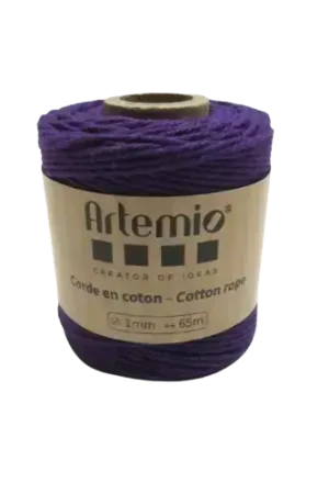 Authentique Fils Coton Macramé 1 mm ARTEMIO – Divers Coloris