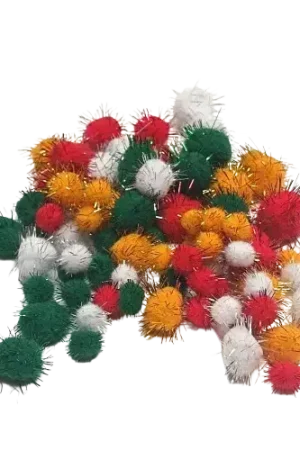 70 pompons spécial Noël – 1,5 à 3,5 cm Quantité Limitée