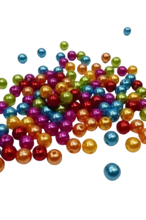 Prix Réduit Lot de 130 perles nacrées acrylique 8 mm – Multicolores
