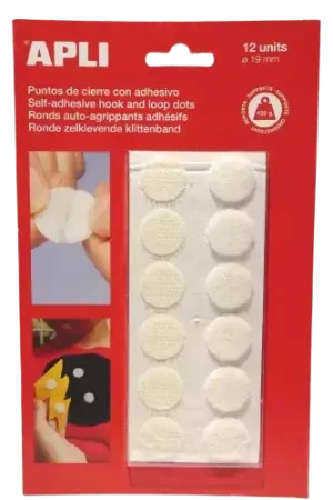 Expédition Rapide Pastilles Rondes Velcro Scratch Auto-Agrippantes 19 mm x12 – APLI