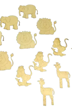 Animaux en Bois x12 APLI – 40 mm Expédié Aujourd'hui