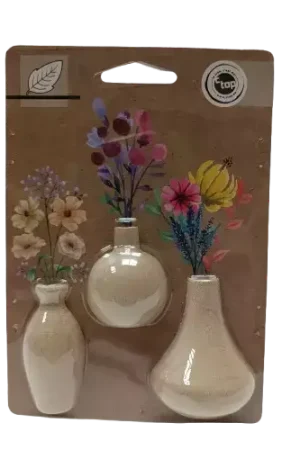 Mini Demi Vases en Bois – Lot de 3 Achat Immédiat