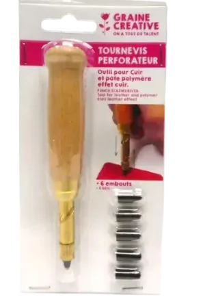 Tournevis perforateur avec 6 embouts GRAINE CREATIVE Produit De Marque