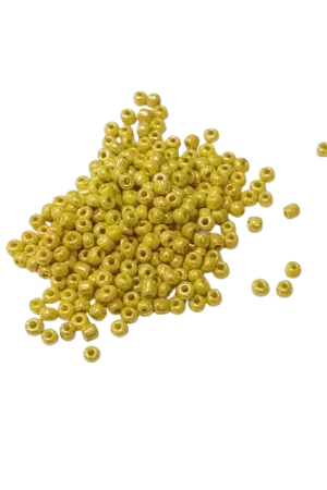 Perles de rocailles 3 mm jaune nacrée – 100g Quantité Limitée