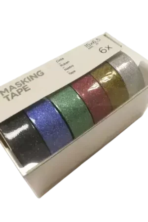 6 Rouleaux Masking Tape Glitter INNSPIRO – 15 mm x 10 m Nouvel Arrivage