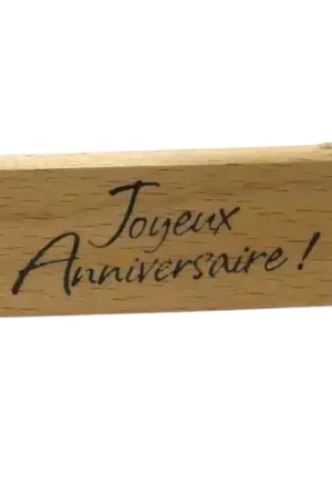 Tampon Bois Joyeux Anniversaire – GRAINE CREATIVE 2,5 x 7 cm Prix Promo