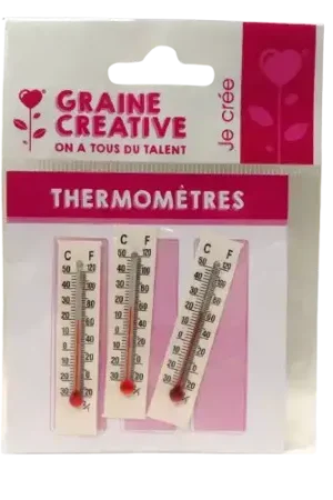 Lot de 3 thermomètres factices 55x10 mm Graine Créative Commander Vite