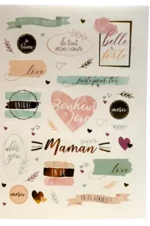Stickers "Maman en or" – 41 pièces pour créations DIY Nouvelle Collection