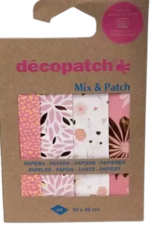 Acheter Direct Assortiment Feuilles Decopatch Mix & Patch Doux’heure x4 – 30 x 40 cm