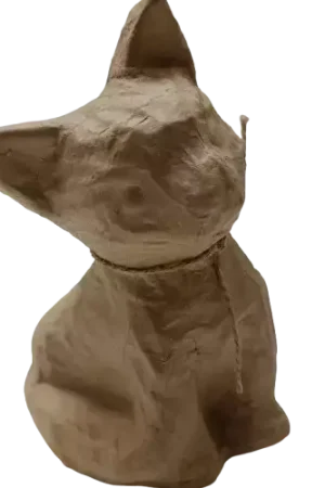 Chaton en Papier Mâché DECOPATCH – 13 x 14 x 15,5 cm Pas Cher