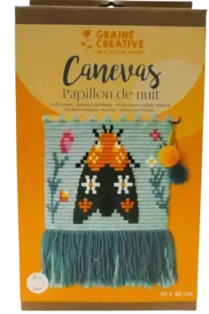 Populaire Kit canevas "Papillon de nuit" GRAINE CREATIVE 30 x 40 cm