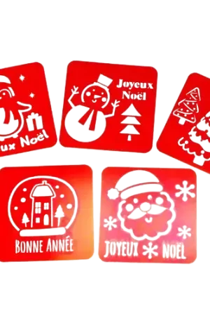 Achat Immédiat Pochoirs Noël x5 – 15 x 15 cm