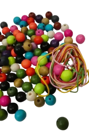 Retour Gratuit Perles en bois multicolores 15 mm x 300 INNSPIRO