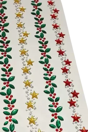 Bon Marché 4 bandes de strass adhésifs spécial Noël – 25 x 1,5 cm