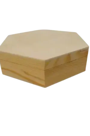 Must-Have Boîte Hexagonale en Bois – 15,5 x 13,5 x 4,5 cm
