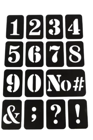 Promotion Saisonnière Pochoirs Adhésifs Chiffres et Symboles – 4,7 x 3,2 cm