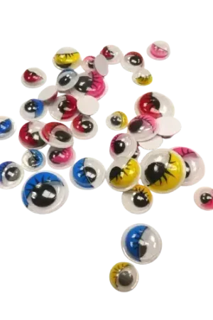 Prix Cassé 52 Yeux Colorés Mobiles avec Cils INNSPIRO – 7 à 15 mm
