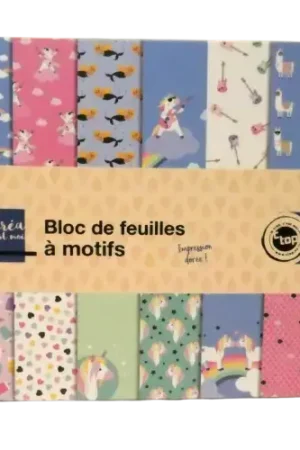 Nouvel Arrivage Bloc 24 Feuilles Imprimées Recto/Verso 15,2 x 15,2 cm – Thème Féerie Kawaï