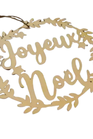 Couronne en Bois "Joyeux Noël" à Décorer – 29 x 29 x 0,4 cm Seulement Aujourd'hui