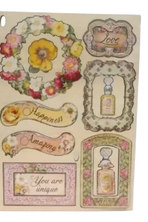 Jusqu'à Épuisement Des Stocks Embellissements Décoratifs en Bois Parfums Fleurs – STAMPERIA x10