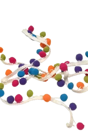 Top Vente Ruban Pompons Multicolore – 1 m