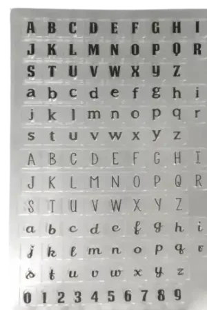 Tampons transparents Alphabet et chiffres – lot de 114 Achetez Aujourd'hui