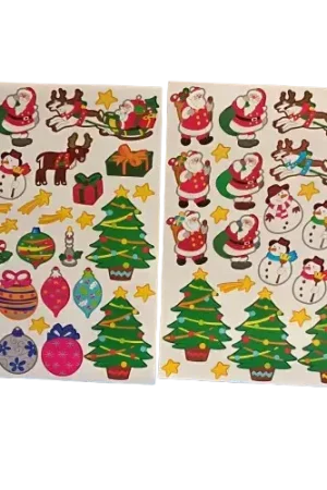 Prix Promo Lot de 2 planches de gommettes Noël – 57 gommettes – 1,2 à 8 cm