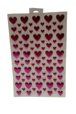 Paiement Sécurisé Stickers Métallisés Cœurs Roses APLI – 86 autocollants