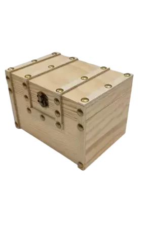 Bon Marché Petit Coffre en Bois à Clous – 15 x 10 x 10,5 cm