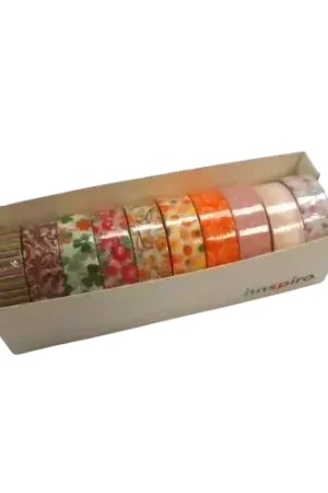 Lot de 10 rouleaux masking tape INNSPIRO – Thème floral 15 mm x 10 m Offre Exclusive