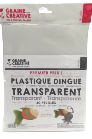 Lot de 30 feuilles de plastique dingue transparent 20 x 26 cm - GRAINE CREATIVE Vente Flash