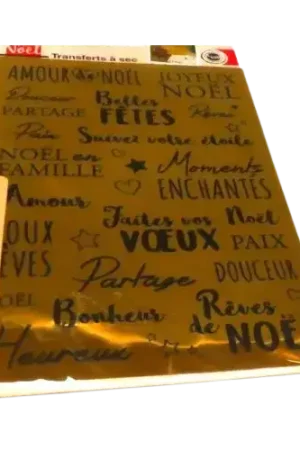 Transferts à Sec Spécial Noël Doré ou Argenté – 15,5 x 23 cm Meilleur Choix