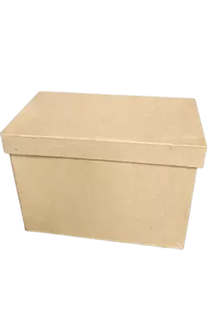 Expédition Rapide Boîte Rectangle Haute Décopatch en Papier Mâché Brun – 17 x 10 x 12 cm