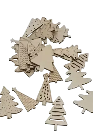 30 embellissements sapin en bois – 4,5 à 5 cm Pas Cher