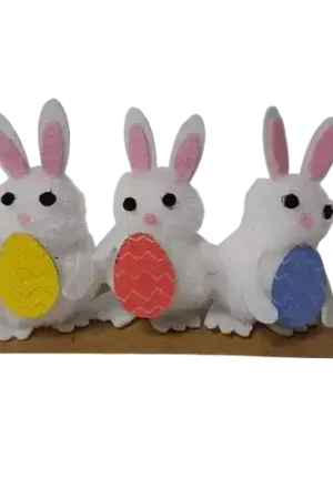 Meilleur Prix 3 Lapins Pompons en Feutrine 3 x 5 x 2 cm